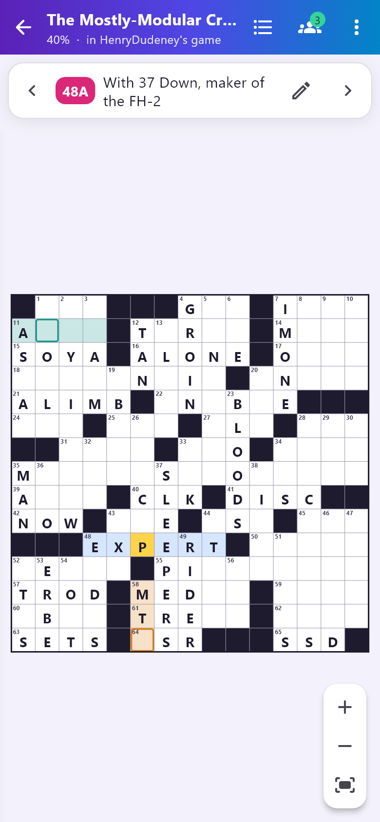 The solver on a phone, joined to a friend's game.